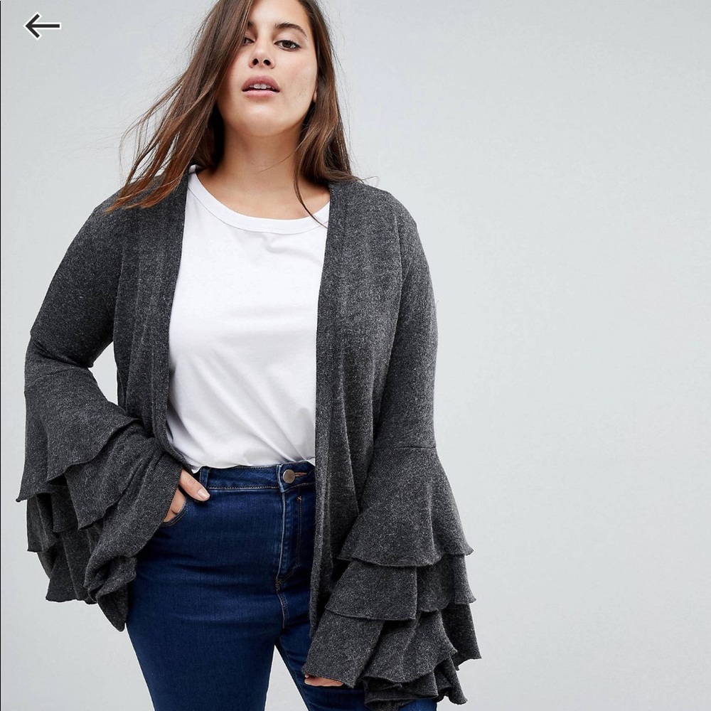 ASOS ruffle sleeve cardigan